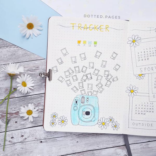 Snap Snap Snap And Say Cheese Bullet Journal Mood Tracker Ideas for May