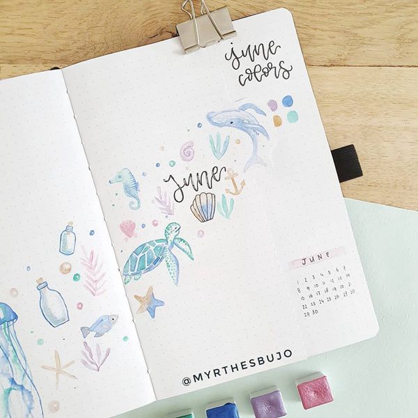 Into the Deep - Bullet Journal Cover Ideas for June