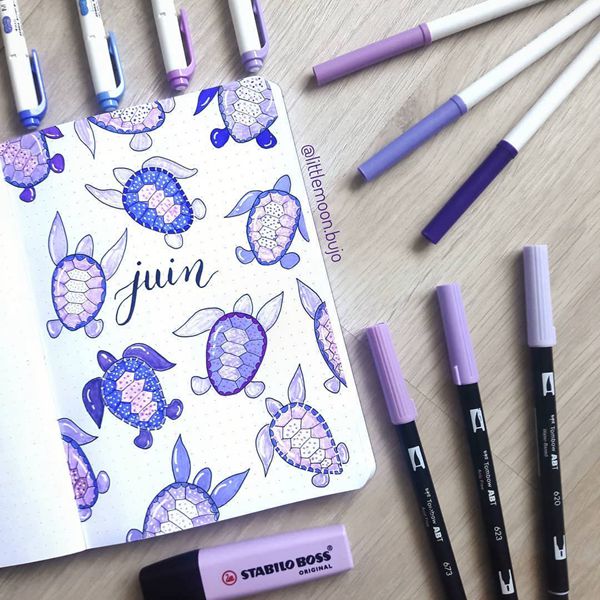 Sea Turtles - Bullet Journal Cover Ideas for June