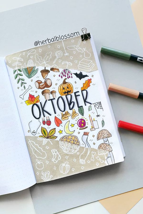 72 Coolest Bujo Cover Pages Ideas for October