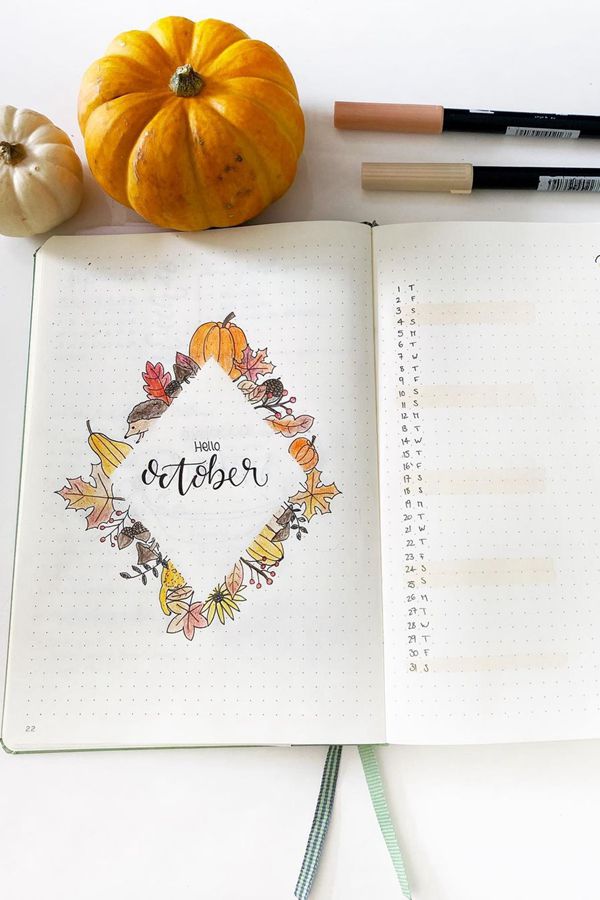 72 Coolest Bujo Cover Pages Ideas for October