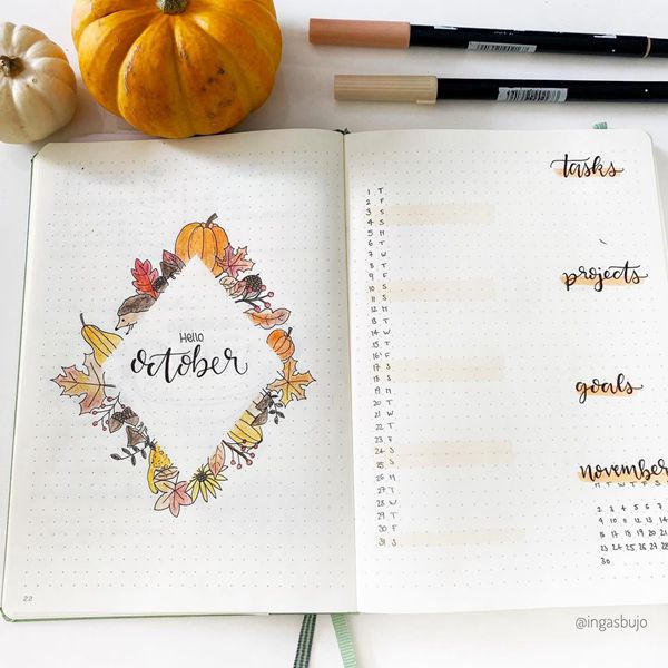 72 Coolest Bujo Cover Pages Ideas for October