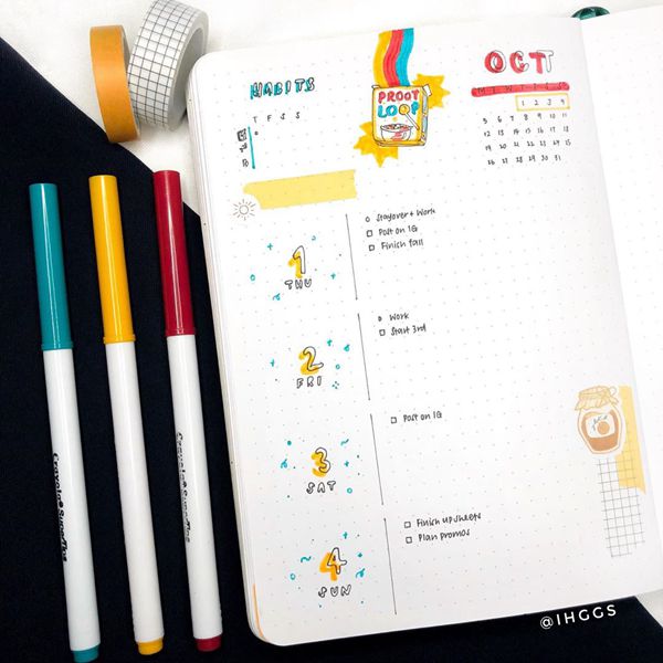 Not Sticking to Rules Weekly Spread - Bullet Journal Weekly Spreads Ideas for October