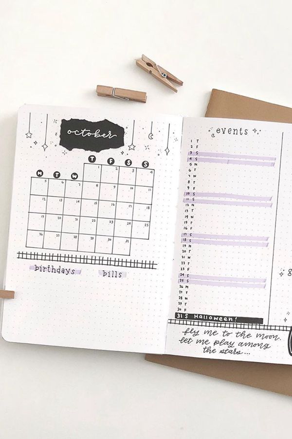 25 Best Monthly Calendar Spread Ideas for October