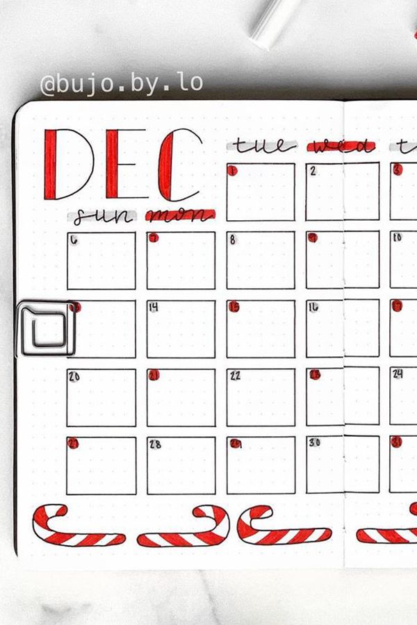 Art Deco Lettering - December Bullet Journal Ideas - Monthly Pages for December