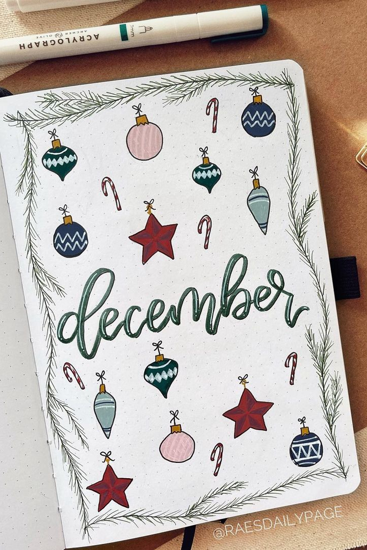 35 Bullet Journal Cover Page Ideas for December 2021 That You Have to Try