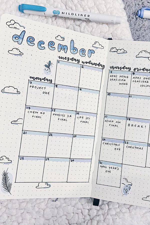 Revamp an Old Spread - December Bullet Journal Ideas - Monthly Pages for December