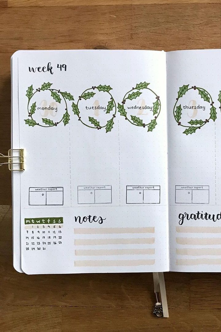 40 Creative Bullet Journal Weekly Spread Layout Ideas for December